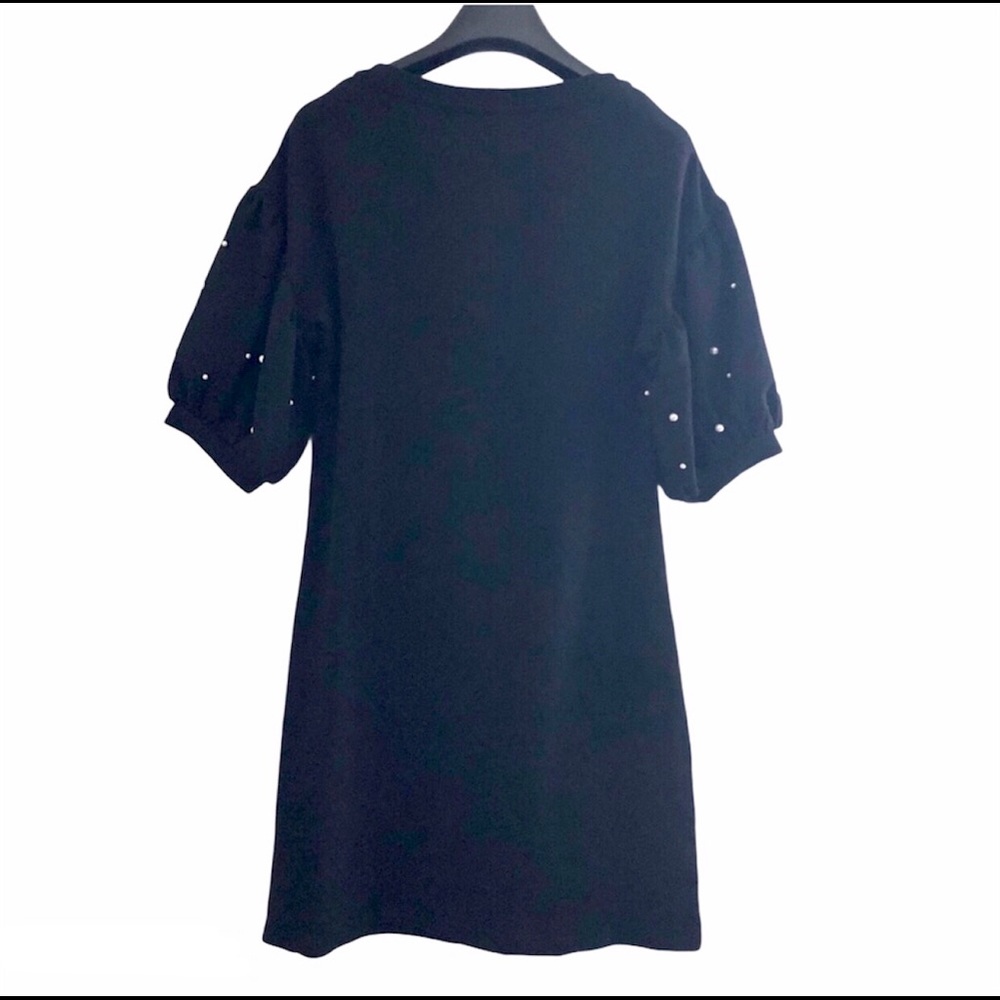 NWOT Shein pearl ballon sleeve black dress - Picture 3 of 5